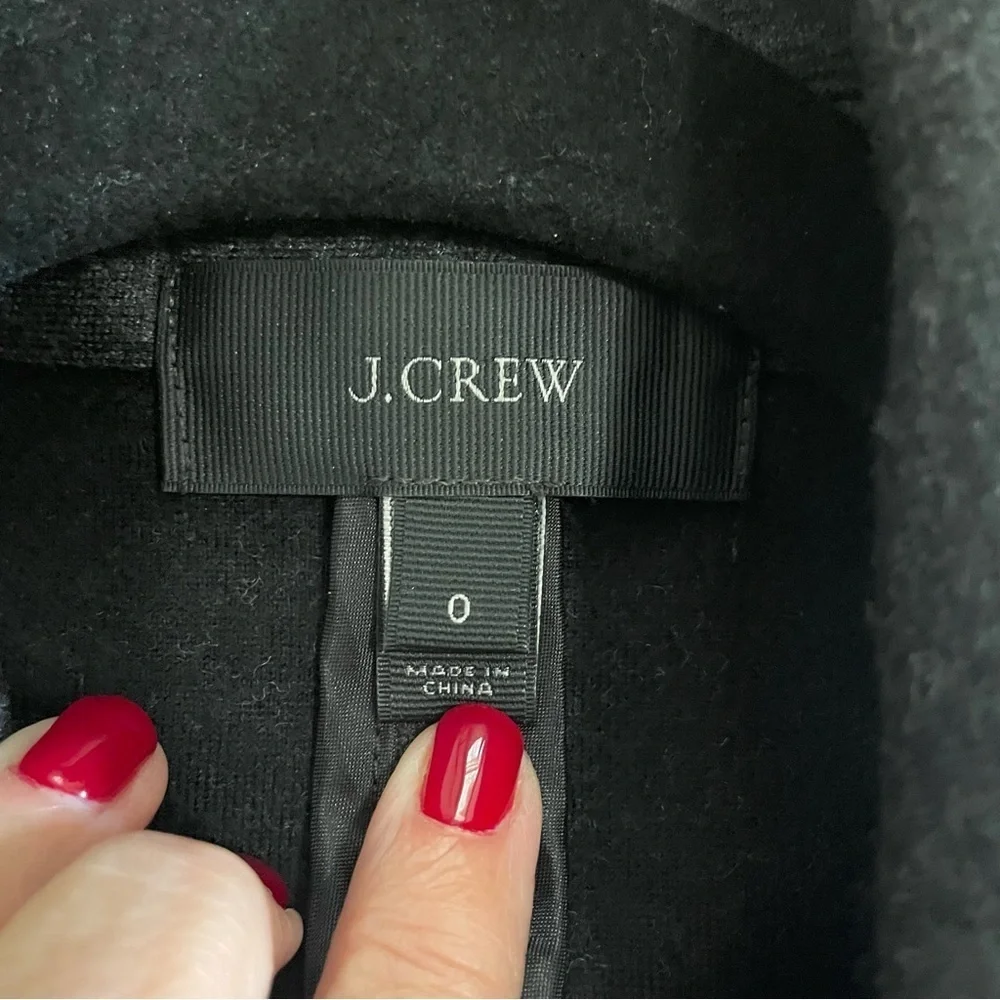 J.Crew Black Gray Wool Blend Offset Zipper Size 0